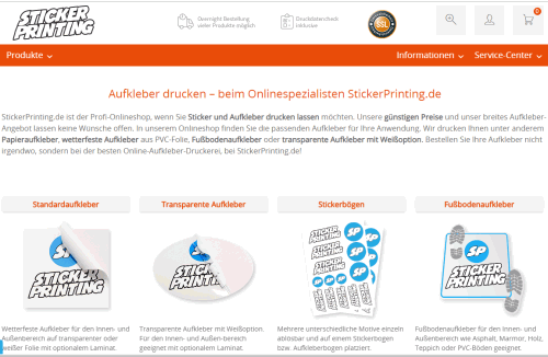 www.stickerprinting.de - Der neue Webshop rund um Aufkleber
