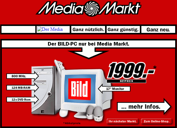 Mai 2001 - Der Bild-PC bei Media markt